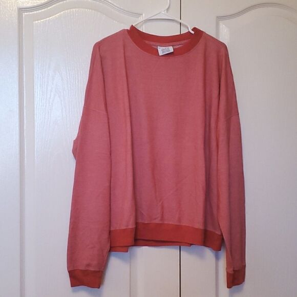 𝅺CHAMPION Red Ribbed Long Sleeve Top 2XL - Picture 1 of 6
